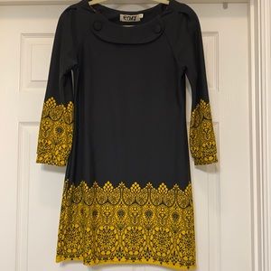 Black and yellow dress
